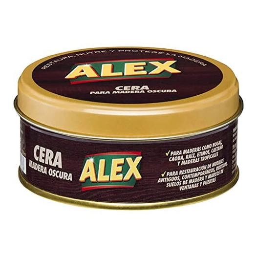 Alex Cire Foncée En Boite Pour Bois 250 Gr