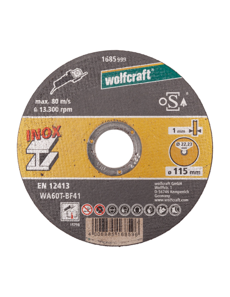 Disques À Couper En Acier Inoxydable Ø115 X 1,0 X 22,2mm En Boite 8462000 Wolfcraft