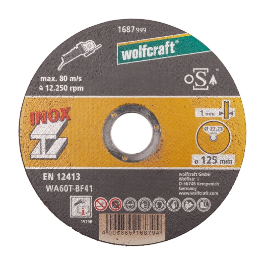 Disques À Couper En Acier Inoxydable Ø125 X 1,0 X 22,2mm En Boite 8463000 Wolfcraft
