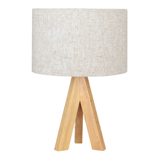 Lampe De Table Edm E27 En Bois Et Tissu