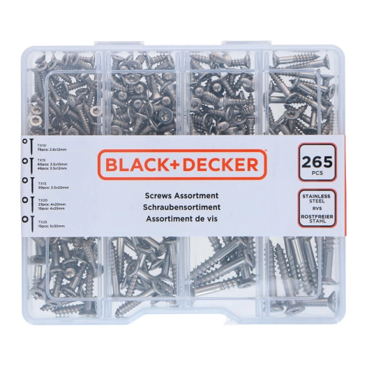 Assortiment De Vis Torx 265 Pièces Black+Decker