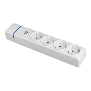 Multiple Base With 4 Outlets 2p+E, 16a 250v With Light Switch. 8004pil Solera
