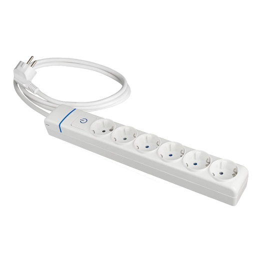 Extender With 6 2p+E Sockets, 16a 250v With Light Switch. 1.5 M Of Cable H05vv-F 3g1.5mm². 8016pil Solera