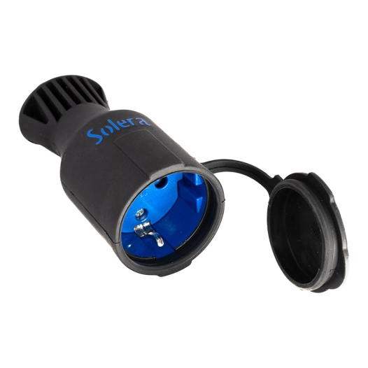 Bipolar Mobile Base With Side T/T Schucko Type 16a 250v Black Rubber 5707ck Solera