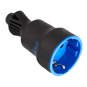 Mobile Base 2p+E, 16a 250v Black Rubber 707ck Solera
