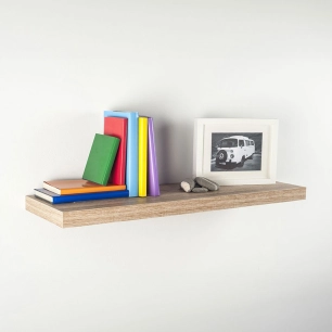 Étagère Avec Fixation Invisible 80x25 Chêne Blanc 047692 Home Decor