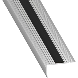 Nez De Marche À Visser Argent + Pvc Noir 45x23mm Long. 1m