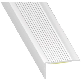 Nez De Marche Adhésif Aluminium Blanc 45x23mm Long. 1m
