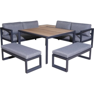 Salon Royan Iii Graphite Alu 2 Meridiennes 2 Bancs Et 1 Table