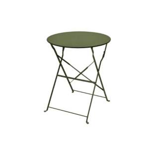 Table Bistrot Pliante Merida Ø60cm En Acier Kaki