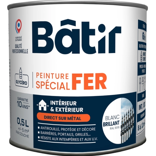 Peinture Fer brill 0,5l blc ral9016