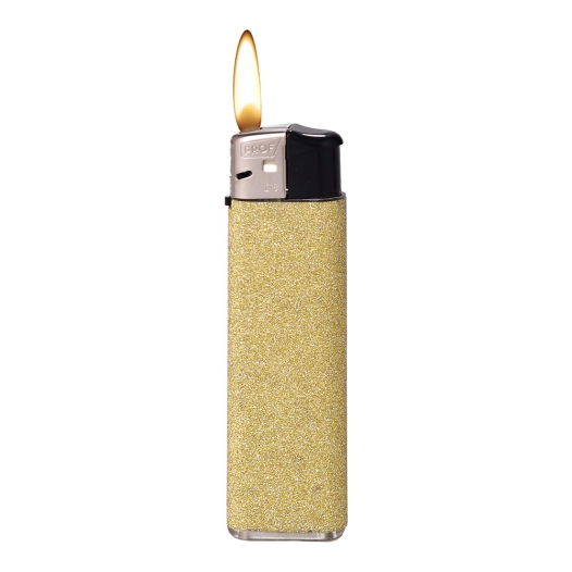 10 briquet modèle glitter rechargeable couleurs assorties 8x2,5x1cm euro/u