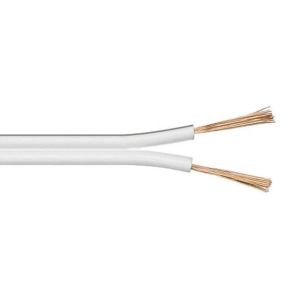 100 câble parallele audio blanc et gris 2x1,5mm euro/m (petite bobine ø200x80mm)