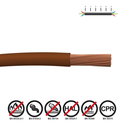 200 cable renforce 1.5mm marron sans halogene euro/m