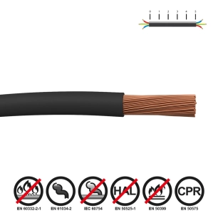 100 cable renforce 4mm noir sans halogene euro/m