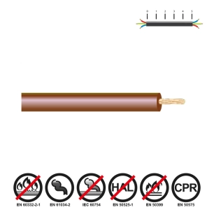 100 cable renforce 6mm marron sans halogene euro/m