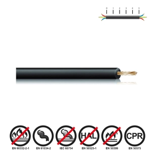 100 cable renforce 6mm noir sans halogene euro/m