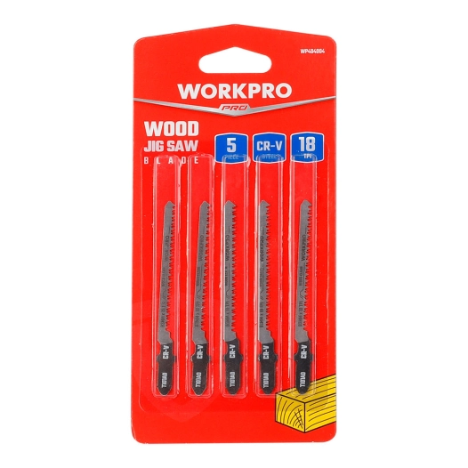 lame de scie sauteuse, jeu de 5 pièces t101a0 bois. workpro