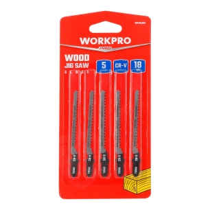 lame de scie sauteuse, jeu de 5 pièces t101a0 bois. workpro