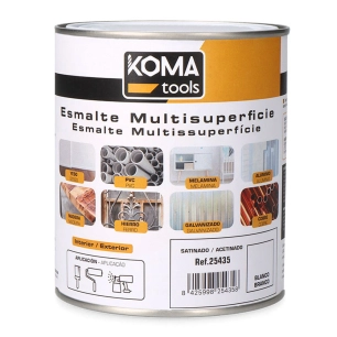 émail multi-surface blanc satiné 750 ml koma tools