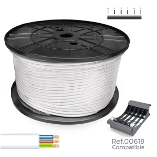 bobine de cable parallele plat blanc 3x1,5mm 250m (audio) (grande bobine ø400x200mm)