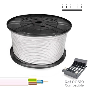bobine câble tubulaire 3x1,5mm blanc 250m (bobine grande ø400x200mm)