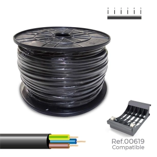 bobine câble h05vv-f , 3x1mm noir 300m (bobine grande ø400x200mm)