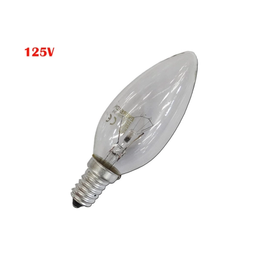 ampoule incandescente bougie claire 60w e14 125v (usage industriel uniquement)