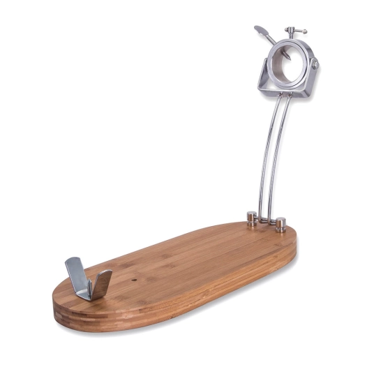 porte-jambon pliant tete rotative socle bois 3 claveles