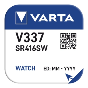 pile de bouton sr416sw - v337 varta 9mah (blister 1 unit.) ø4,8x1,65mm