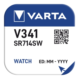 pile de bouton sr714sw - v341 varta 15mah (blister 1 unit.) ø7,9x1,45mm (diamètre/hauteur)pile bouton sr714sw - v341 varta 15 ma