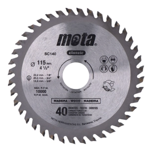 lame pour scie circulaire widia ø115mm 40 dents clp18 sc140 mota