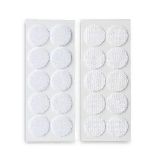 disques adhésifs de fermeture à crochet et boucle ø20mm. blanc, 2146-2, inofix