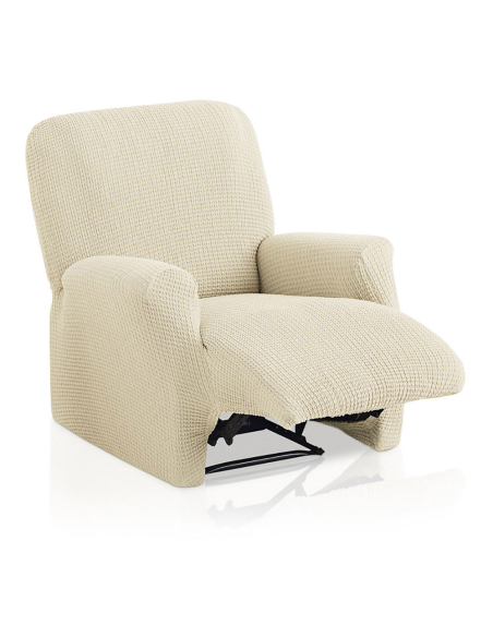 housse multi-élastique bali ivoire pour canapé relax complet 1 place belmarti