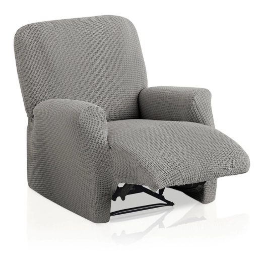housse multi-élastique bali gris pour canapé relax complet 1 place belmarti
