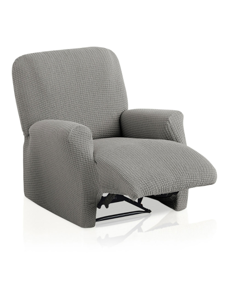 housse multi-élastique bali gris pour canapé relax complet 1 place belmarti