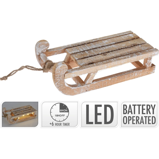 lumineux led blanc lavé, blanc chaud, alimenté par batterie, 30 cm. basics