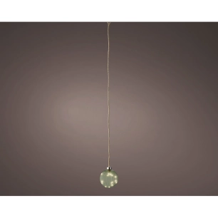 boule à suspendre en cristal microled, vert d'eau, ø10cm. lumineo