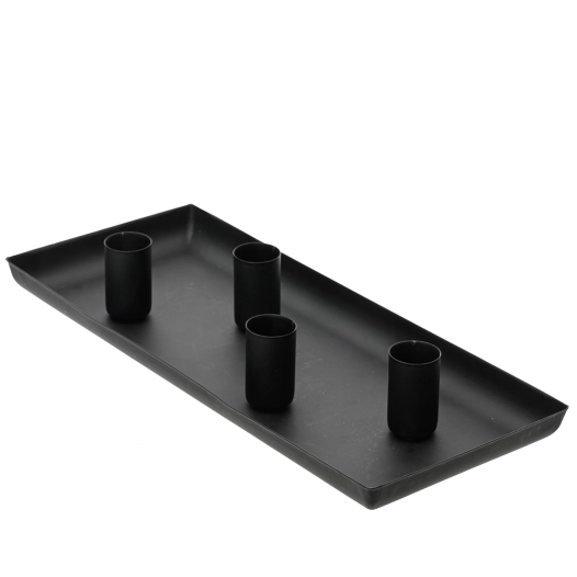 bougeoir rectangulaire en fer noir. basics