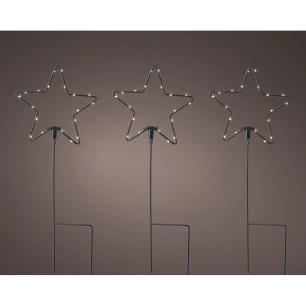 piquets étoile lumineuse décorative microled, ø15x42,5cm. lumineo