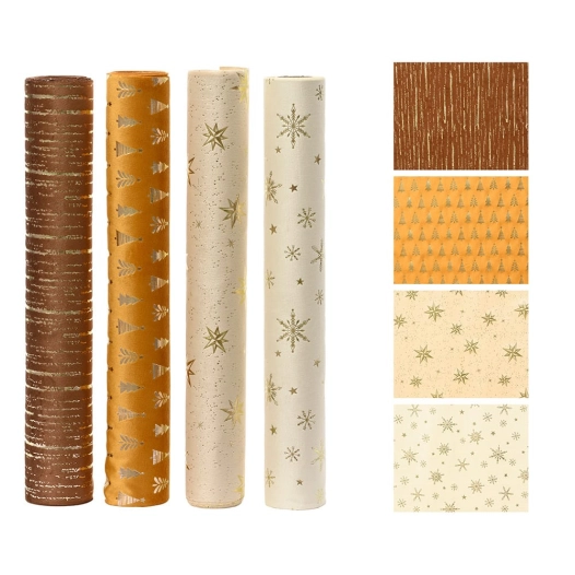 chemin de table de noël en velours, 4 modèles, 35cmx2m. decoris