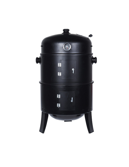 Barbecue Fumeur Baril Noir Fumoir et Grillade Polyvalents - BBQ COLLECTION