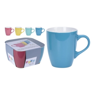 set de 4 tasses de café 34cl couleurs assorties