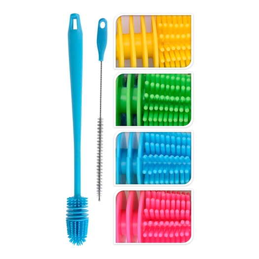 6 jeu de 2 brosses de nettoyage de bouteille couleurs variées couleurs / modèles assortis