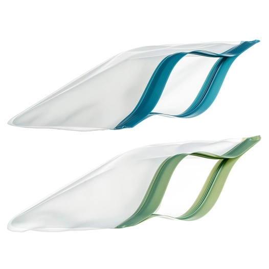 set 2 pcs zip bags, 2 couleurs assorties 23 x21 cm kozina