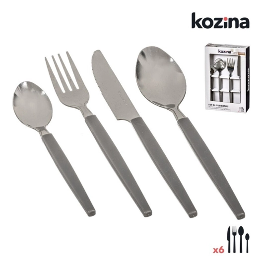 set 24 couverts en acier inoxydable kozina