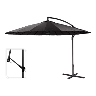 parasol excentrique hauteur maximale 3m ø300cm couleur: gris fonce