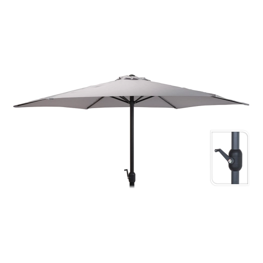 parasol ø300cm hauteur maximum 248cm couleur: gris clair