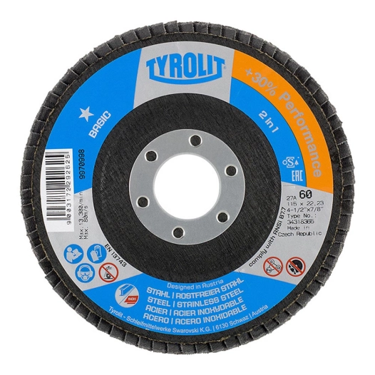 10 disque à rabat 27 cla ø115x22,23 za60q-b tyrolit