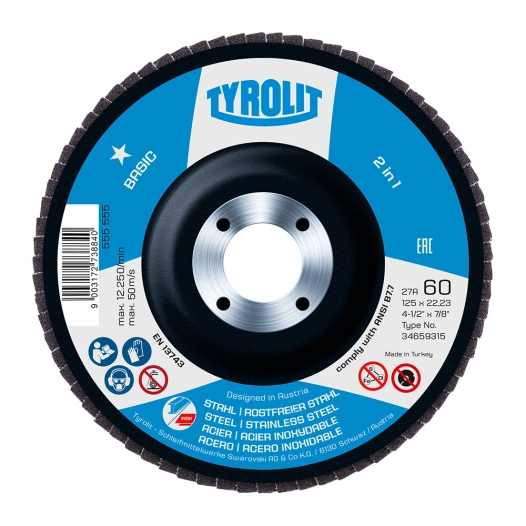 10 disque à lames 27cla ø125x22,23 za60q-b. tyrolit.